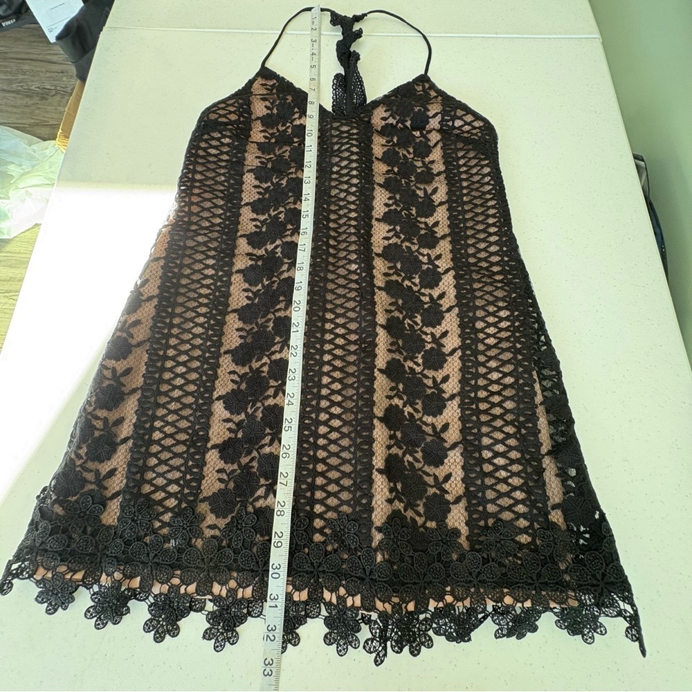 NWT Revolve NBD Acadia Dress in black and nude floral lace over halter dress S - Picture 15 of 16